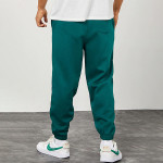 Men Green Solid Relaxed Fit Cotton Joggers