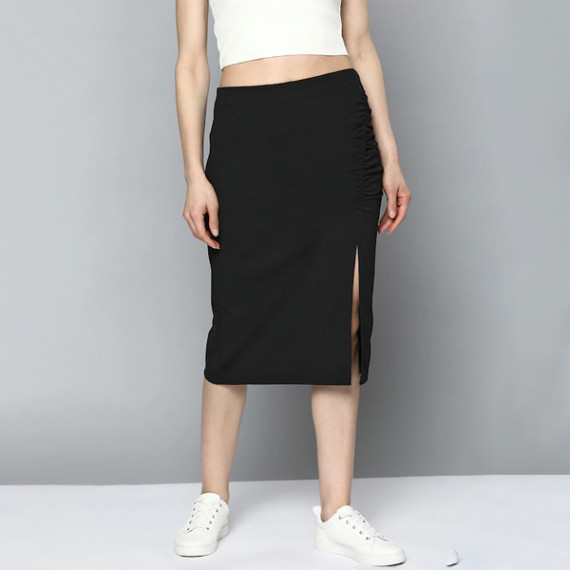 https://dailysales.in/vi/products/women-black-pure-cotton-solid-ruched-straight-skirt