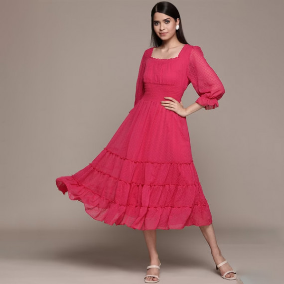 https://dailysales.in/products/fuchsia-solid-chiffon-smocked-tiered-midi-dress