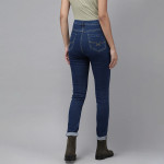 Women Blue Skinny Fit Mid-Rise Clean Look Stretchable Cropped Jeans