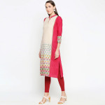 Women Pink Geometric Kurta