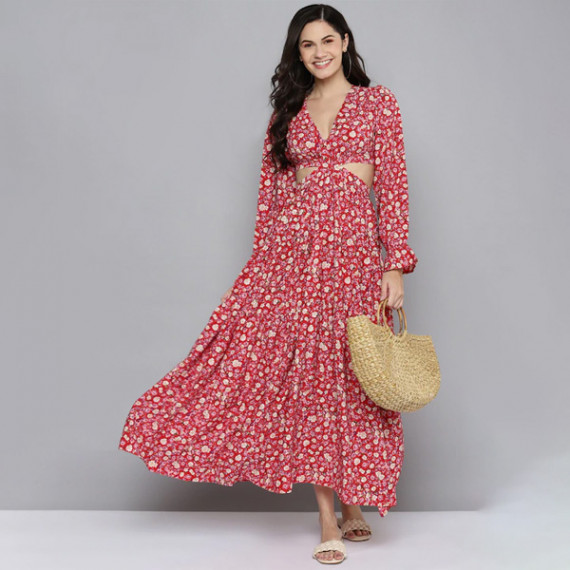 https://dailysales.in/products/red-beige-floral-waist-cut-out-maxi-dress