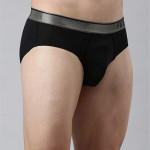 Men Black Solid Cotton Basic Briefs