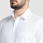 Men White Classic Slim Fit Formal Cotton Shirt