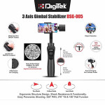 DIGITEK® 3-Axis Handheld Gimbal Stabilizer for Smartphones & Gopro with Face & Object Tracking Motion, Various Time Lapse Features & Upto 12 hrs. Oper